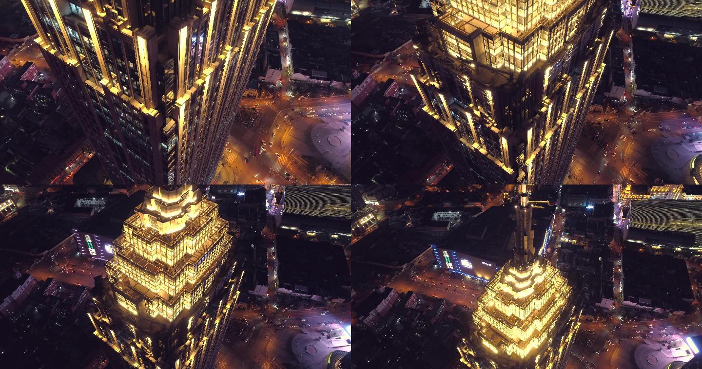 【4k航拍】天津海河湾沿岸高楼夜景航拍