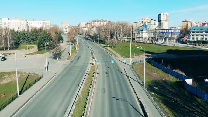 空旷的道路交通防疫抗疫防控封控疫情空城