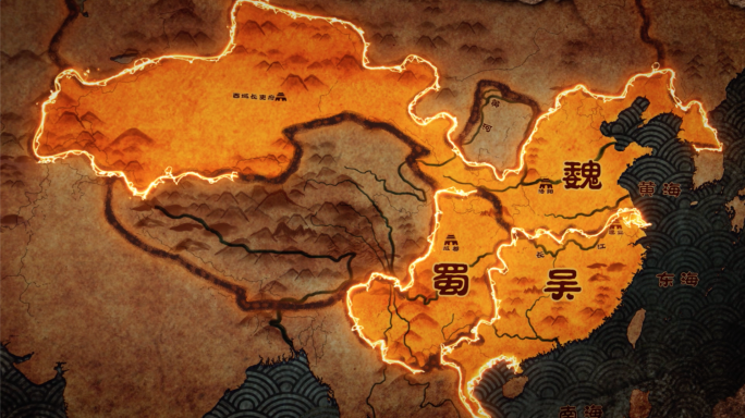 三国时期历史复古地图