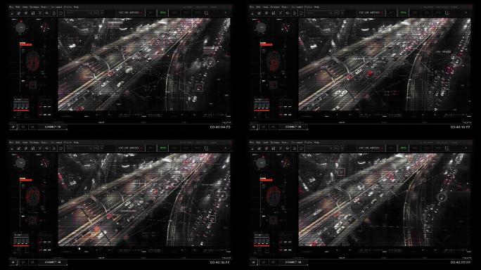 城市交通HUD界面标注连线科技感