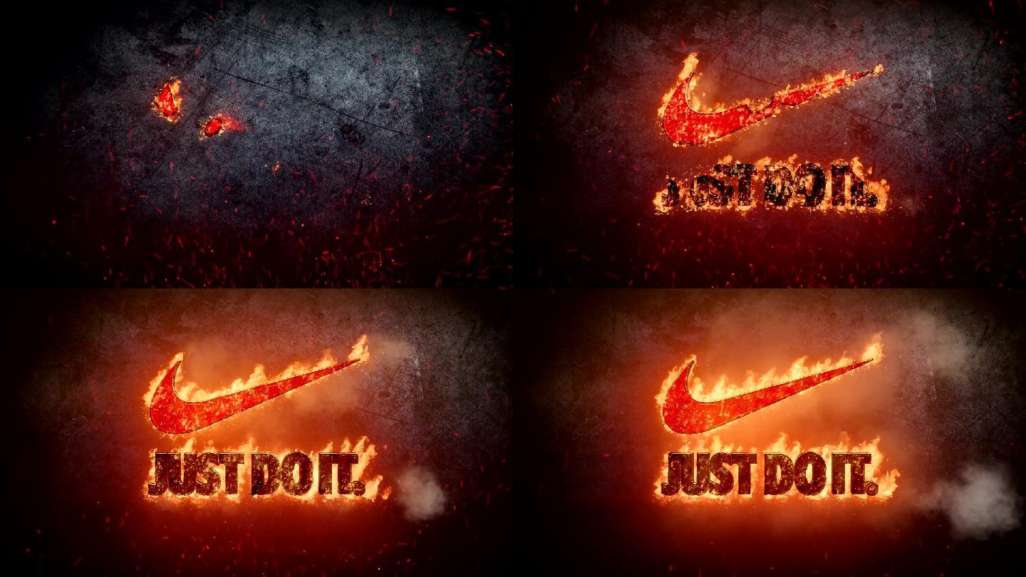 燃烧的logo 带通道，可以替换成字。