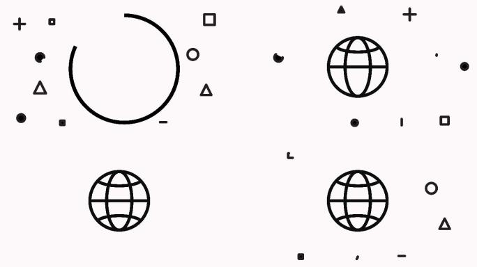 地球线图标动画