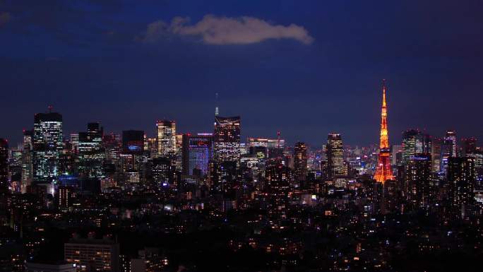 东京塔夜景国外外国日本地标繁华风光