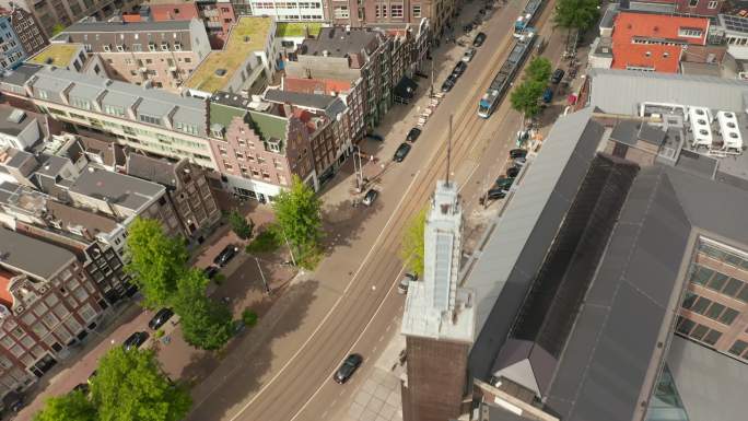 阿姆斯特丹街有公共交通电车