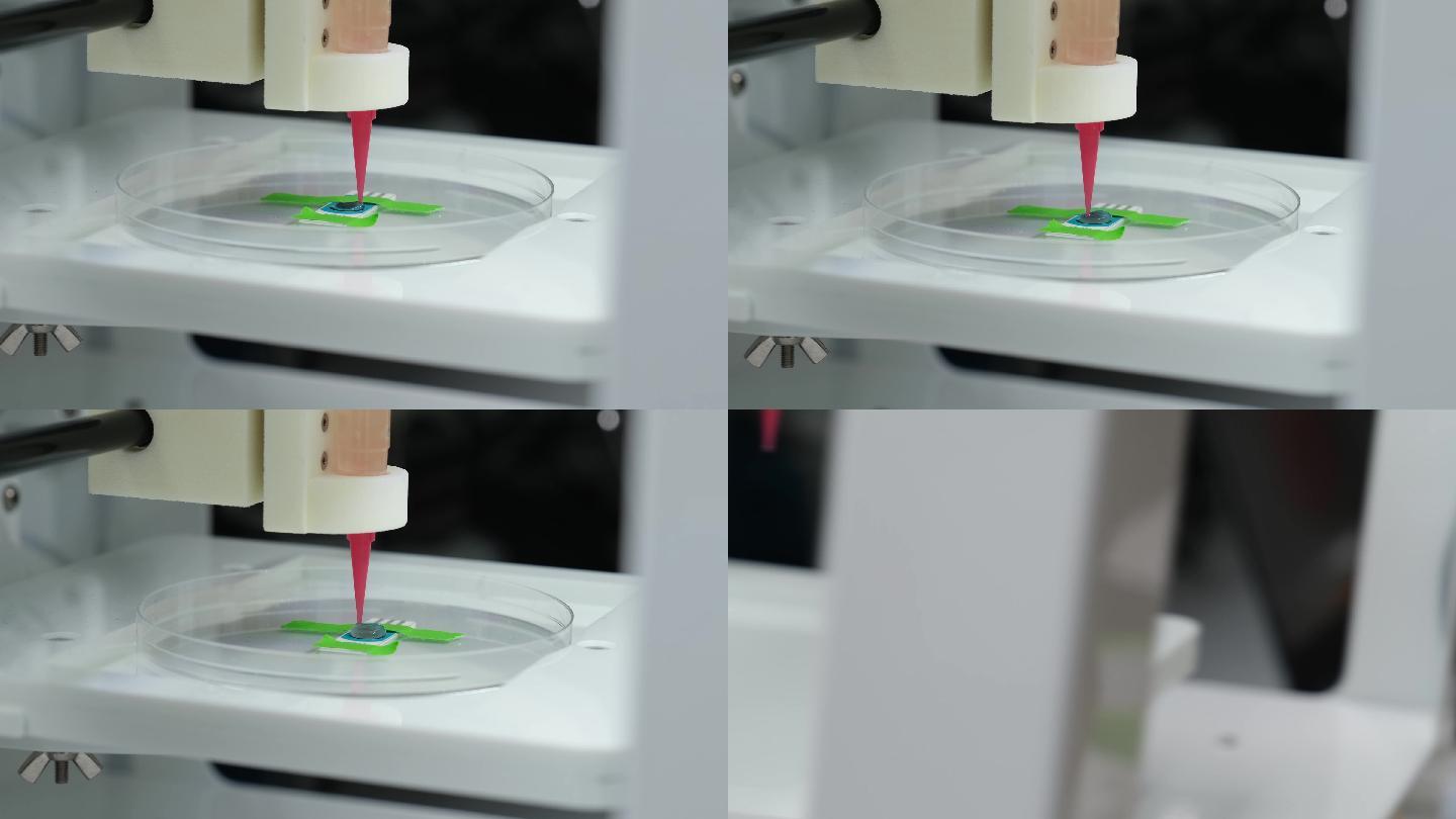3D生物打印机将生物材料打印到电极上