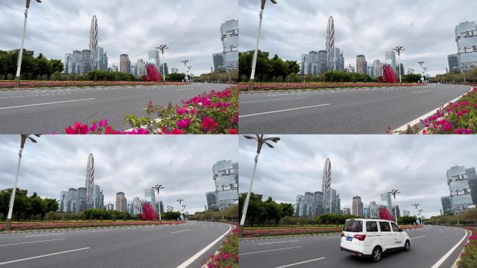 【4K正版素材】深圳疫情下的平安大厦街景