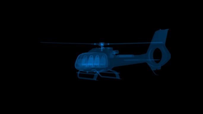 4K三维光影直升机展示通道循环
