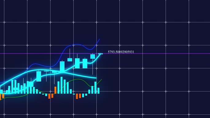 不断增长的股市投资交易烛台图。