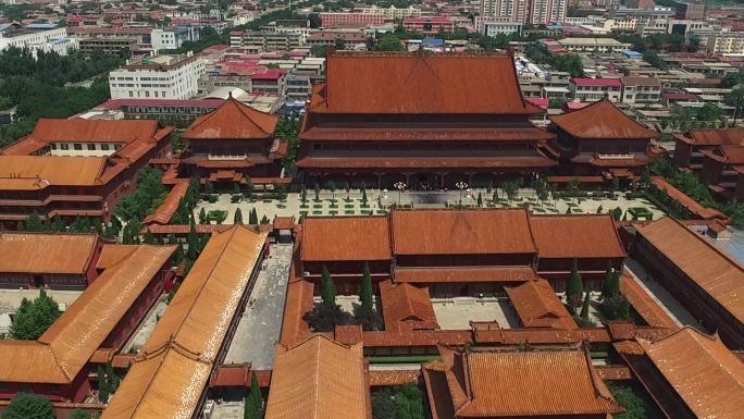 航拍柏林禅寺古建筑