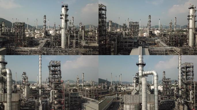 鸟瞰炼油厂石化产业石化设备厂区