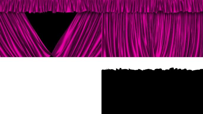 纹理粉色窗帘的3D动画