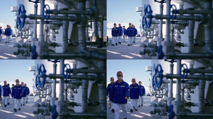 气体氢气工厂工人行走队伍职工工业气体未来