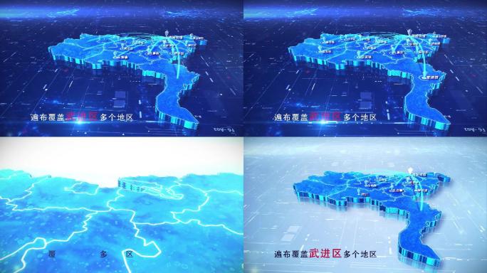 【武进区地图】两款蓝白科技武进区地图
