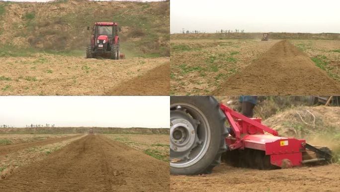 机器耕地翻地