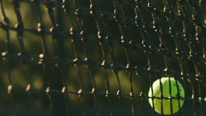 网球运动特写镜头慢镜头慢动作球网网子