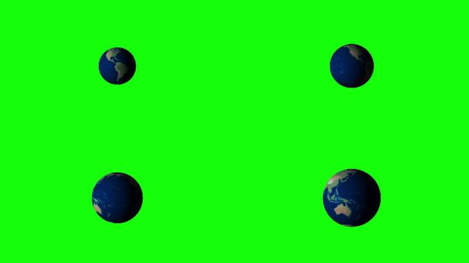地球旋转全景AE绿幕素材