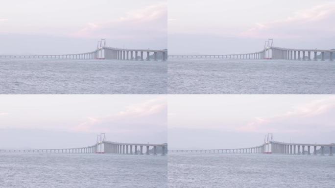 夕阳 大海 跨海大桥 南澳岛 汕头