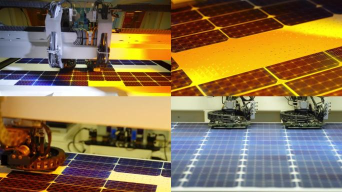4K_太阳能电池板生产光伏板