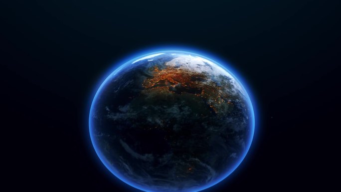 震撼大气蓝色科技地球背景标题