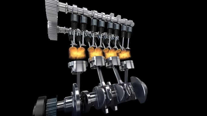 汽车发动机 3D动画视频素材