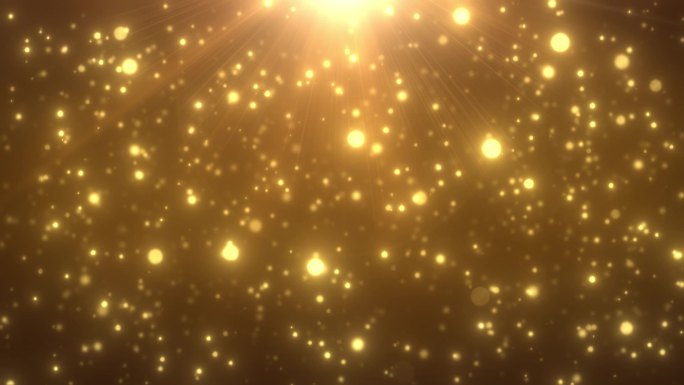 金色粒子光芒背景无缝循环