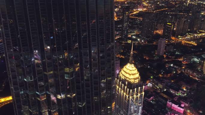 【4k航拍】天津海河湾沿岸高楼夜景航拍