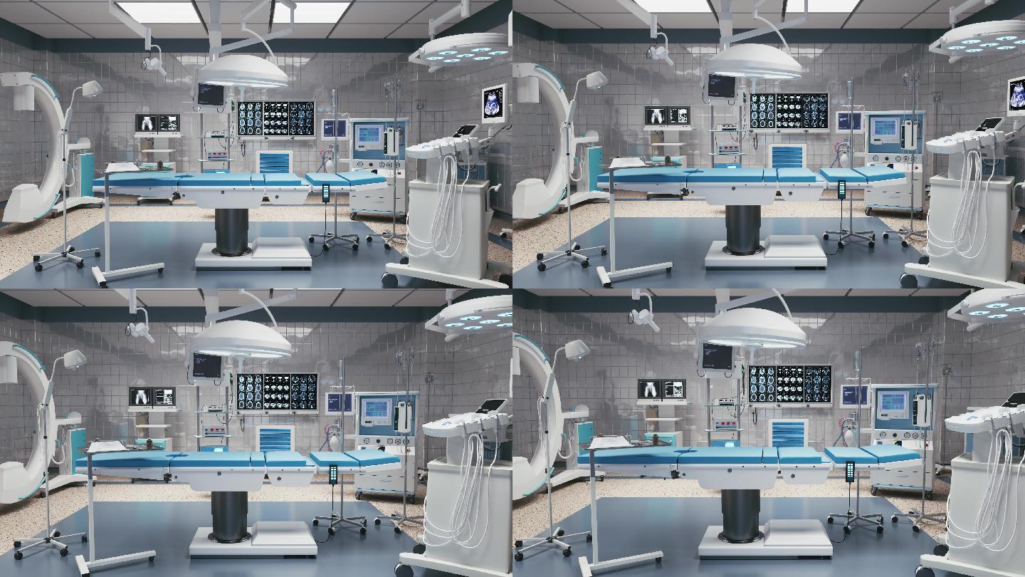 手术室有医疗设备。