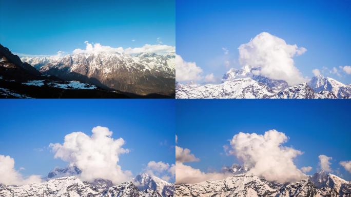 西藏雪山风光延时素材