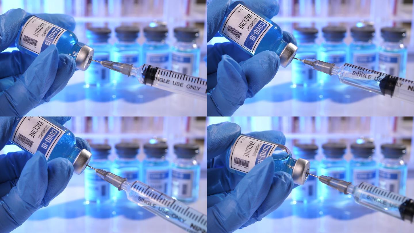注射器正在为患者接种疫苗
