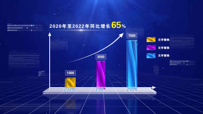 科技数据柱状图AE模板