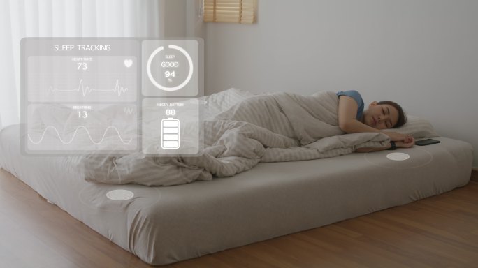 智能物联网床垫床休息虚拟现实数据