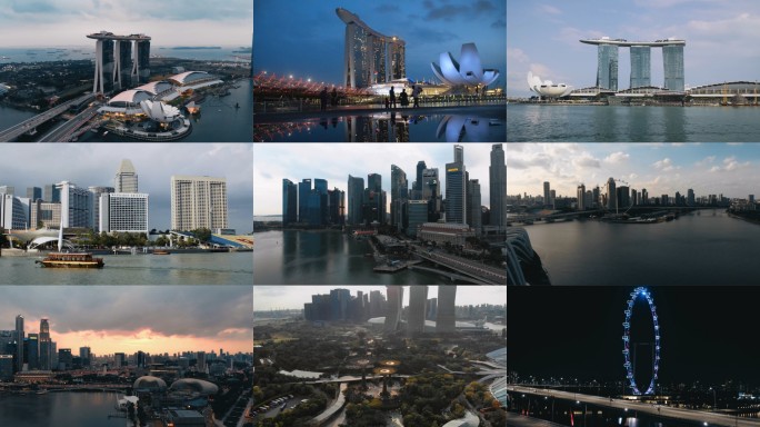新加坡金融商业区4K延时航拍