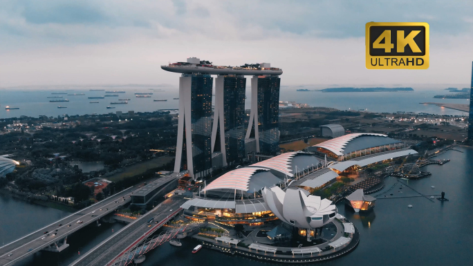 新加坡金融商业区4K延时航拍