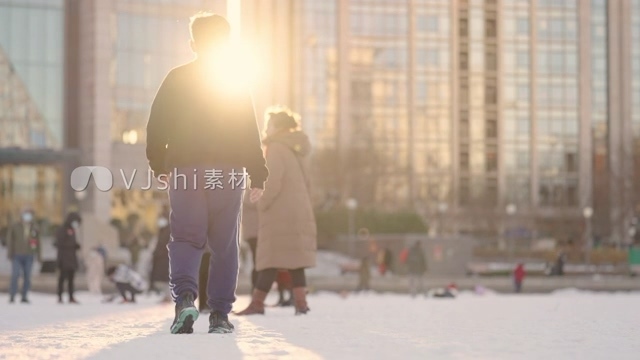 【4K升格】城市夕阳人文街景