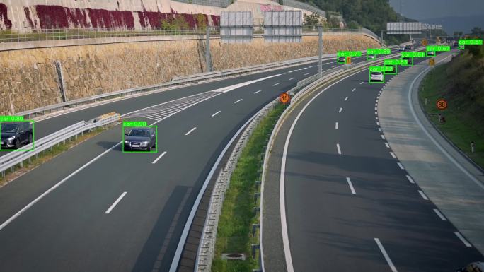 车辆检测智能无人驾驶汽车感应公路高架桥波