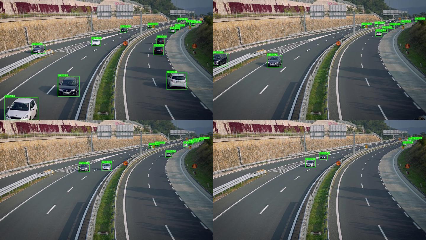 车辆检测智能无人驾驶汽车感应公路高架桥波