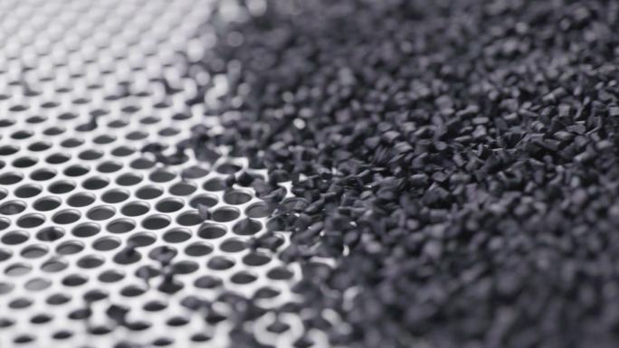 黑色颗粒生产车间筛选筛子黑胶塑胶