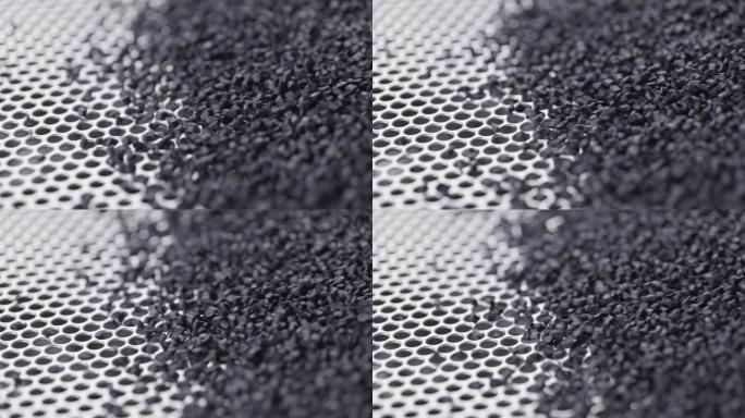 黑色颗粒生产车间筛选筛子黑胶塑胶