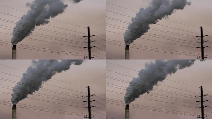 工业冶炼厂的烟囱污染