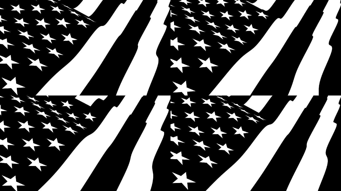 黑白美国国旗美国空镜头空境通用素材视频