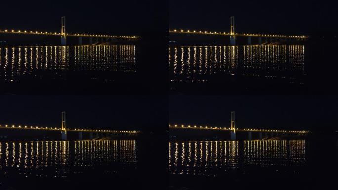 江水拉索桥夜景灯光