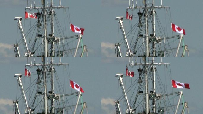 船桅杆上的加拿大国旗