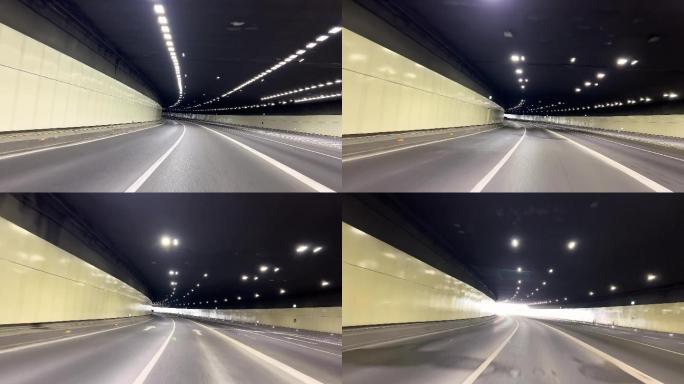 【4K正版素材】隧道行驶中无车流的空镜