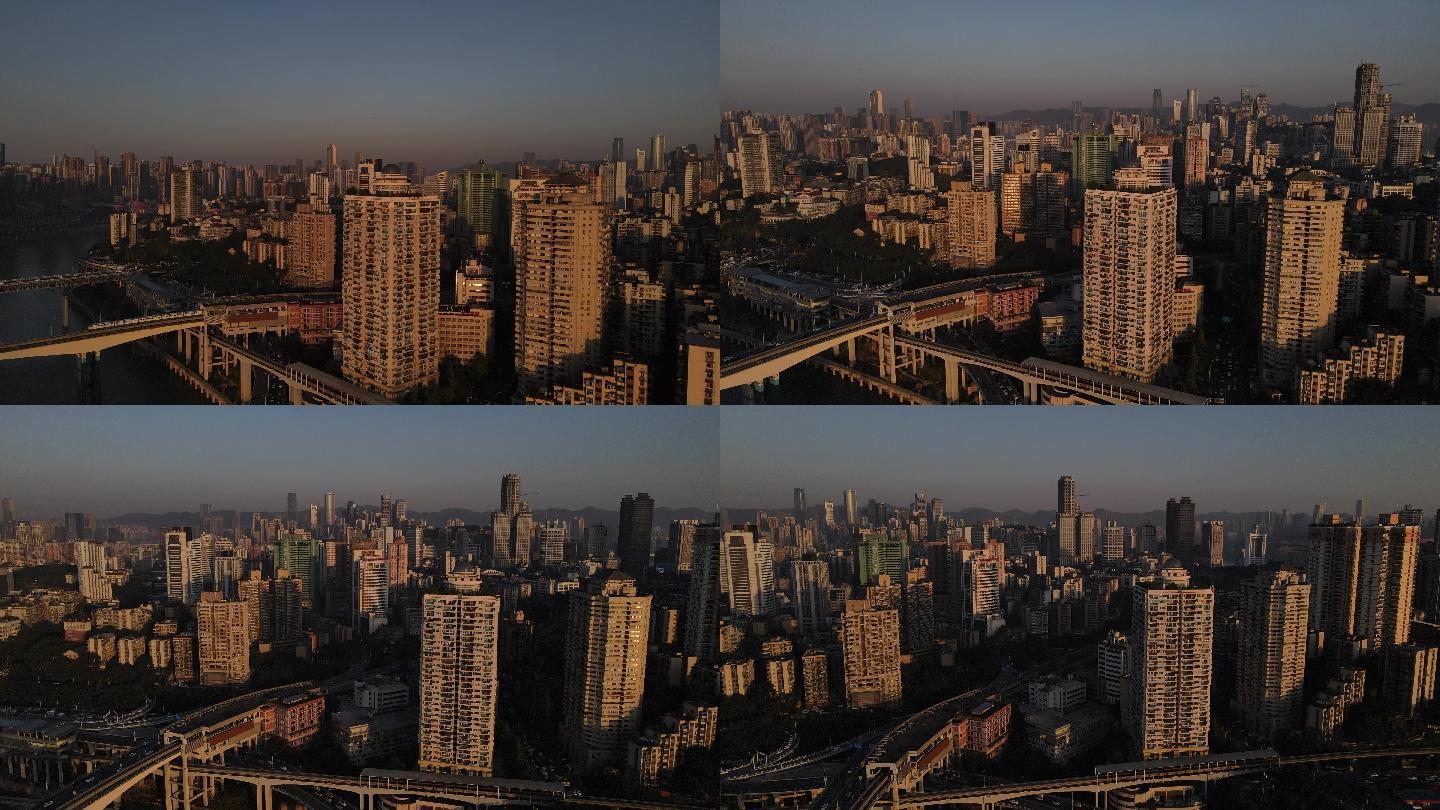 环绕重庆城市生活航拍牛角沱李子坝4K素材