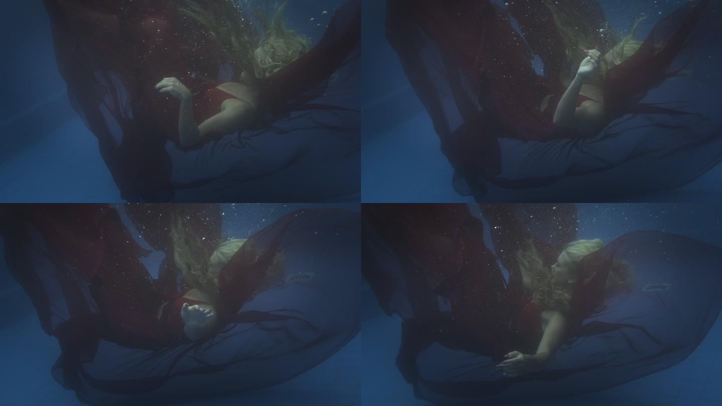水下的美女视频素材