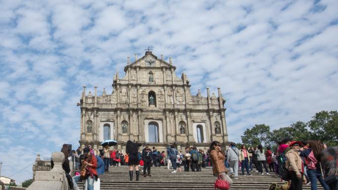 澳门名胜古迹大三巴牌坊澳门八景世界文化遗