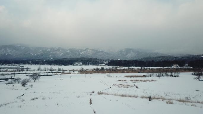 航拍日本荒野雪国