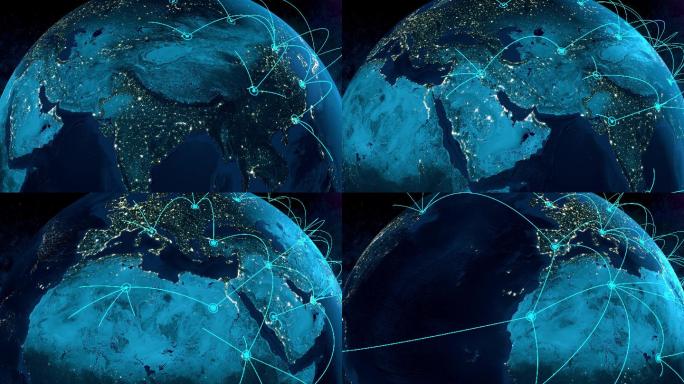 科技地球、互联网、大数据、全球连线