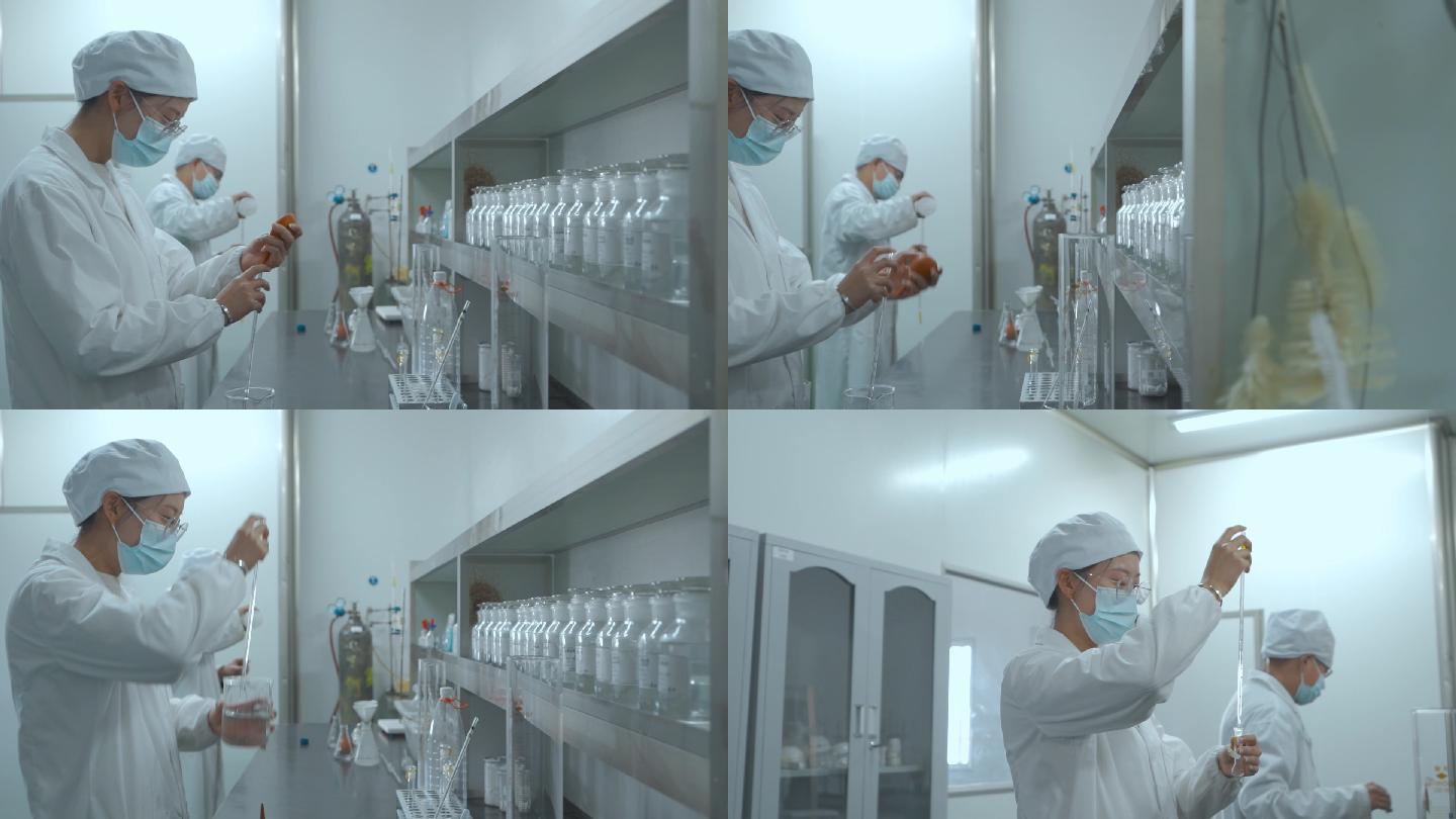 实验室视频搞科研实验穿白衣的工作人员
