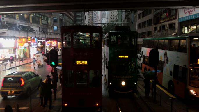 香港有轨电车街头街景